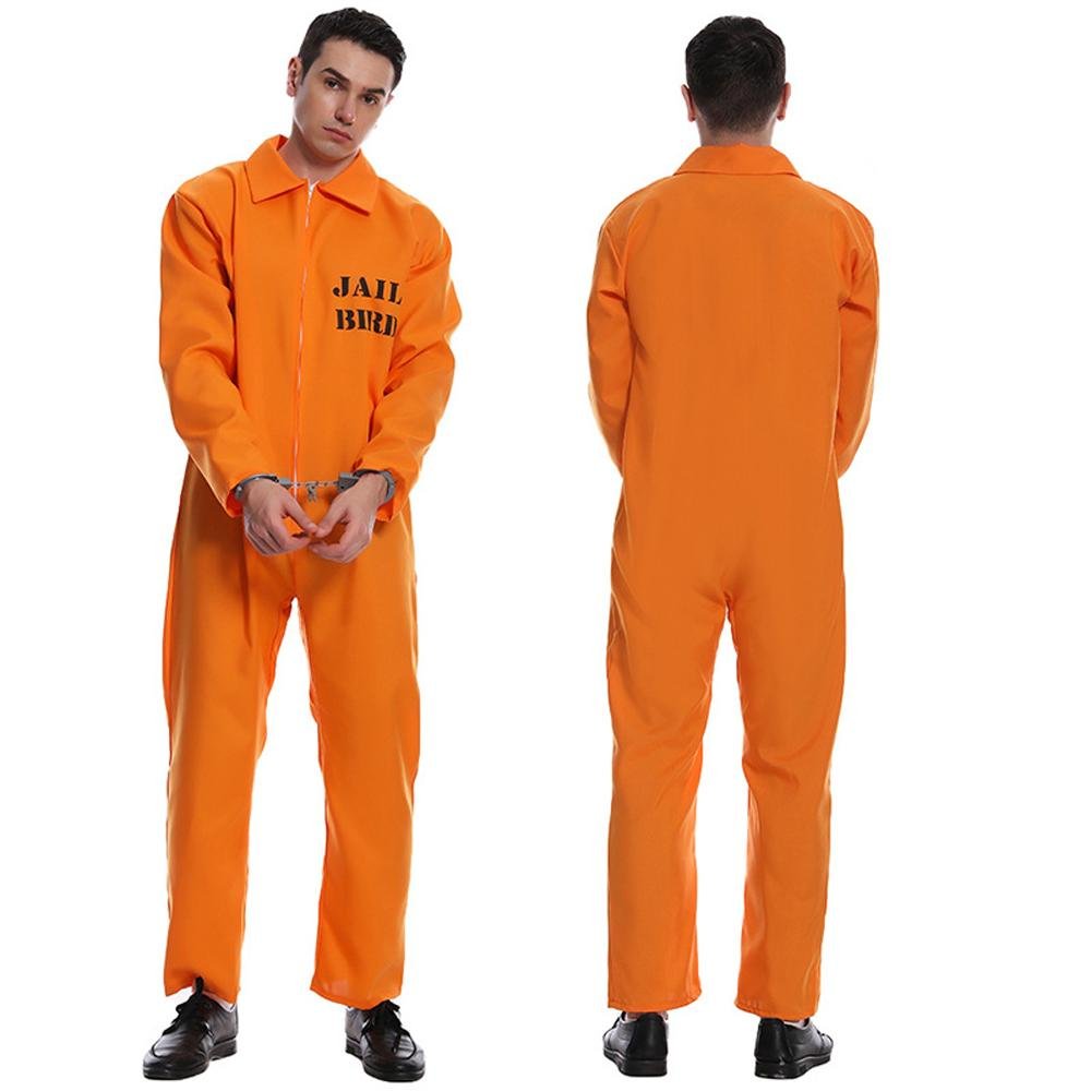 BuyEscaped Prisoner Costume Cosplay Party Jumpsuit Uniform Suit Halloween For Men Women Now Cheaper With 3 - 5 Days Ship - PajamasBuy