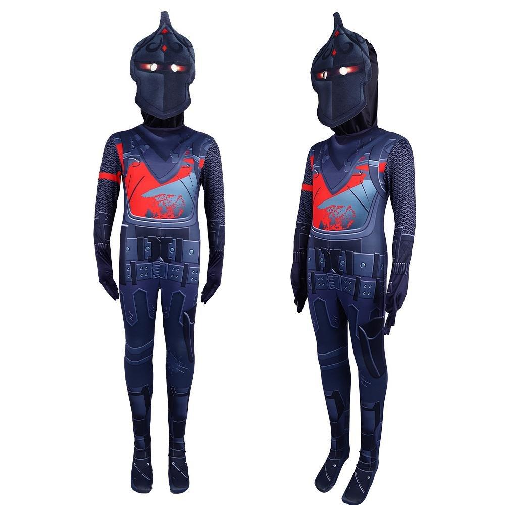 Game Fortnite Black Knight Kids Jumpsuit Outfit Carnival Suit Cosplay Costume - Pajamasbuy