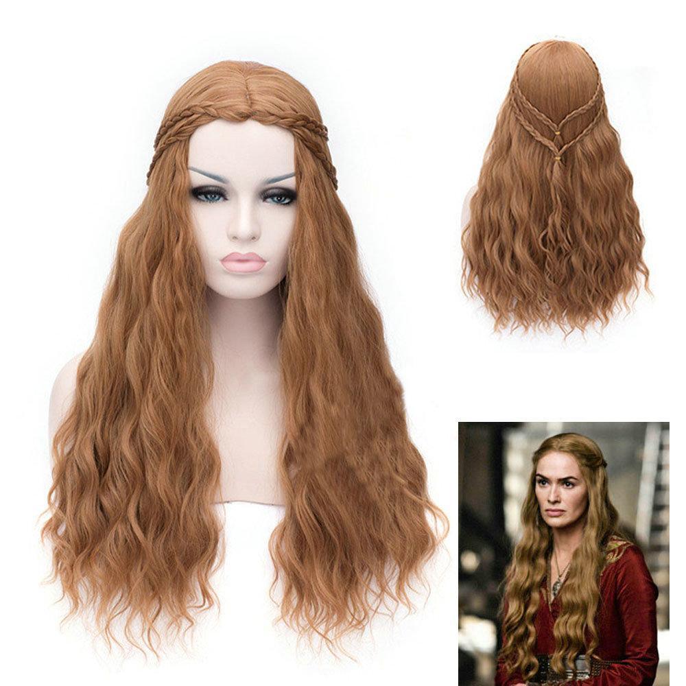 Game of Thrones Cersei Lannister Gold Long Curly Hair Cosplay Wig - Pajamasbuy