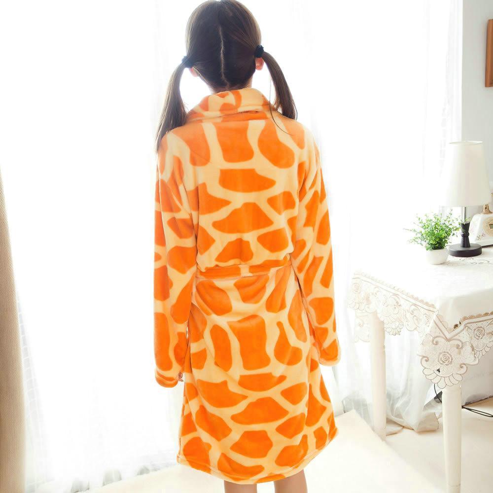 Giraffe Animal Costume Kigurumi Night Robe Warm Flannel Unisex Pajamas - Pajamasbuy