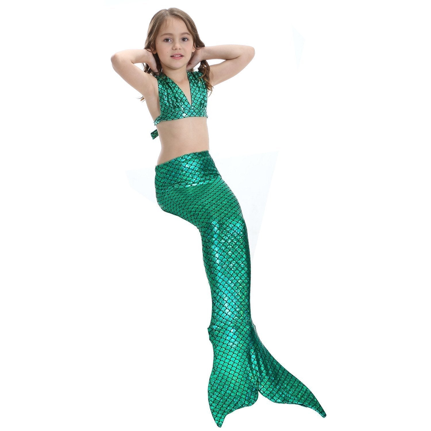 BuyGirl Kids Mermaid Tail Swimwear Bikini Set Bathing Suit Fancy Costume Now Cheaper With 3 - 5 Days Ship - PajamasBuy