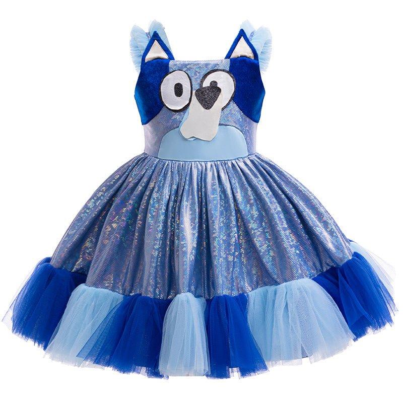 Girls' Bluey Princess Dress Costume Cartoon Print Cosplay Tutu for Kids - Pajamasbuy