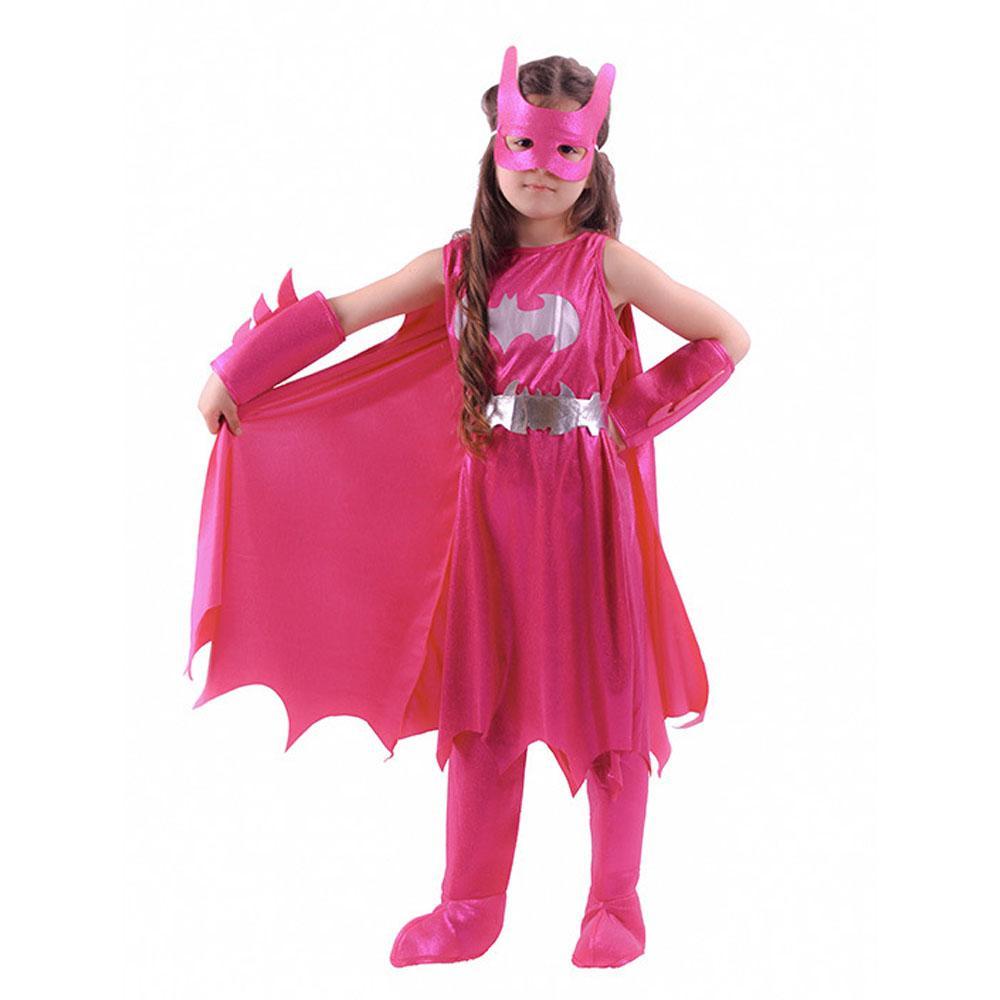 BuyGirl's Deluxe Pink Batgirl Cosplay Costume Halloween Fancy Dress Up Outfit for Child Now Cheaper With 3 - 5 Days Ship - PajamasBuy