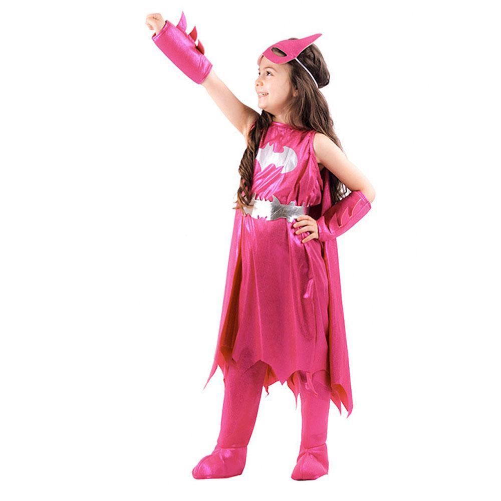 BuyGirl's Deluxe Pink Batgirl Cosplay Costume Halloween Fancy Dress Up Outfit for Child Now Cheaper With 3 - 5 Days Ship - PajamasBuy