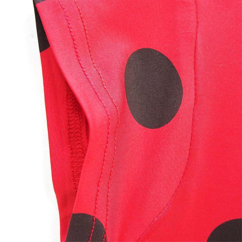 Girls Ruffled short sleeve bow Red Black Dot Miraculous Ladybug Dress Kids Cosplay Ladybug Costume Party Costume - Pajamasbuy