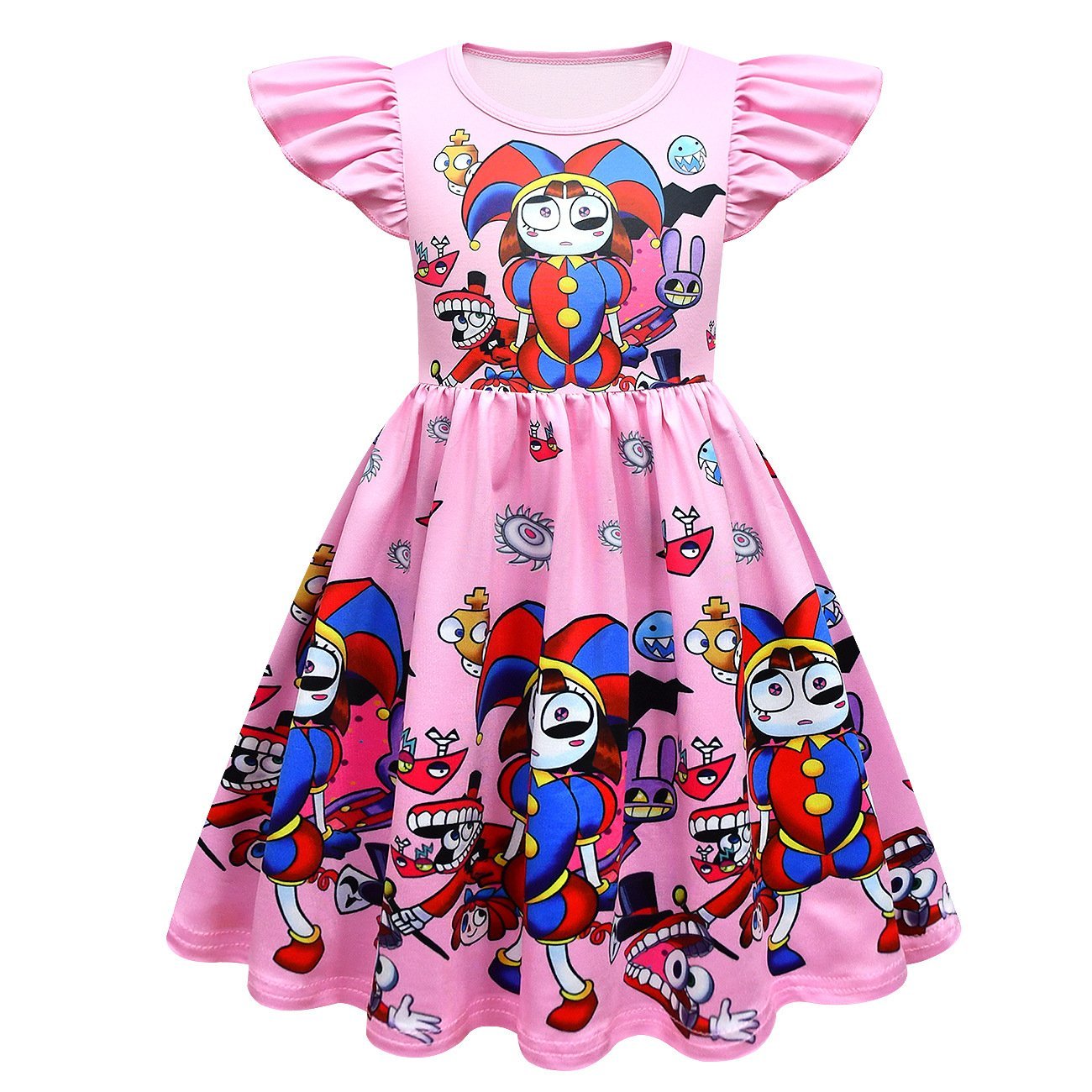 BuyGirls' The Amazing Digital Circus Printing Flying Sleeve Dress For Kids Now Cheaper With 3 - 5 Days Ship - PajamasBuy