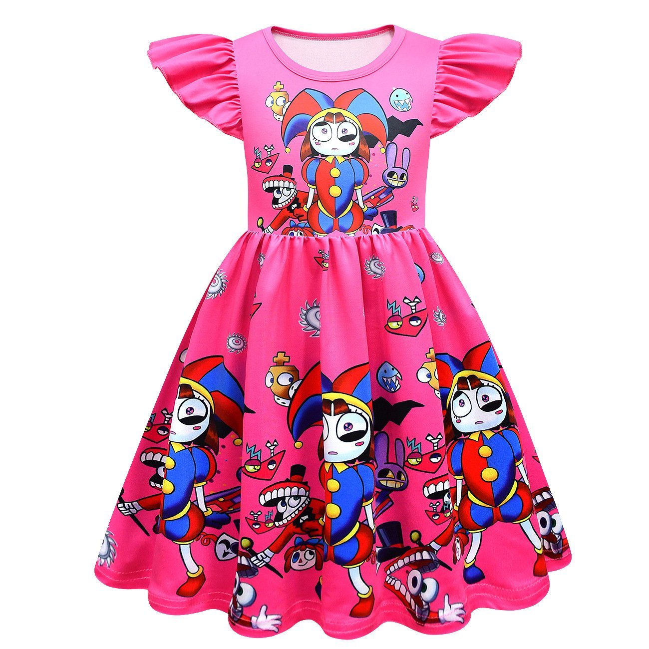 BuyGirls' The Amazing Digital Circus Printing Flying Sleeve Dress For Kids Now Cheaper With 3 - 5 Days Ship - PajamasBuy