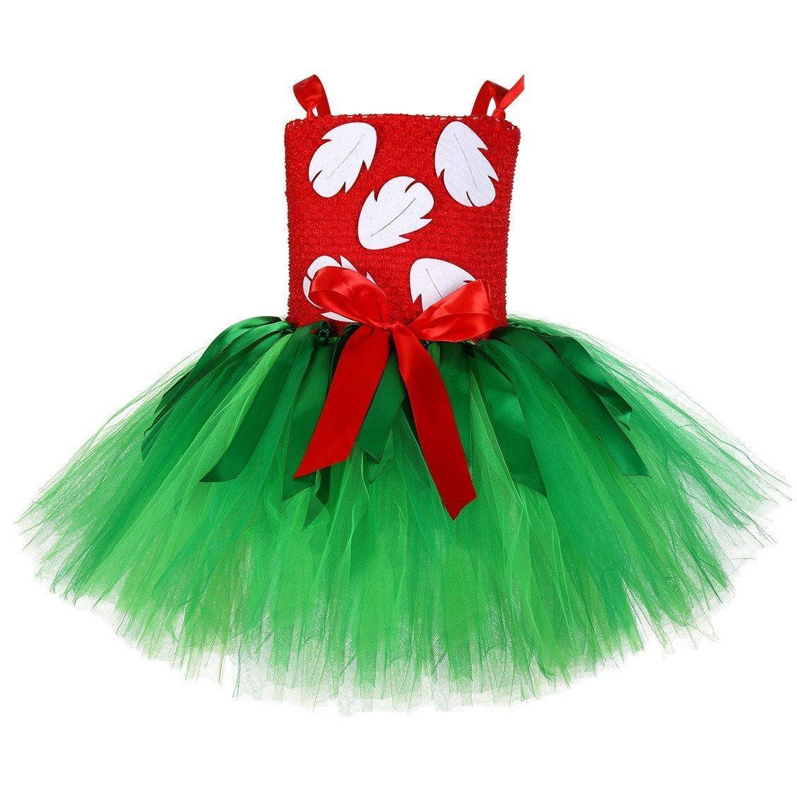 Girls Tutu Dreams Hawaii Lilo Costume with Tropical Fern Leaf Headband - Pajamasbuy