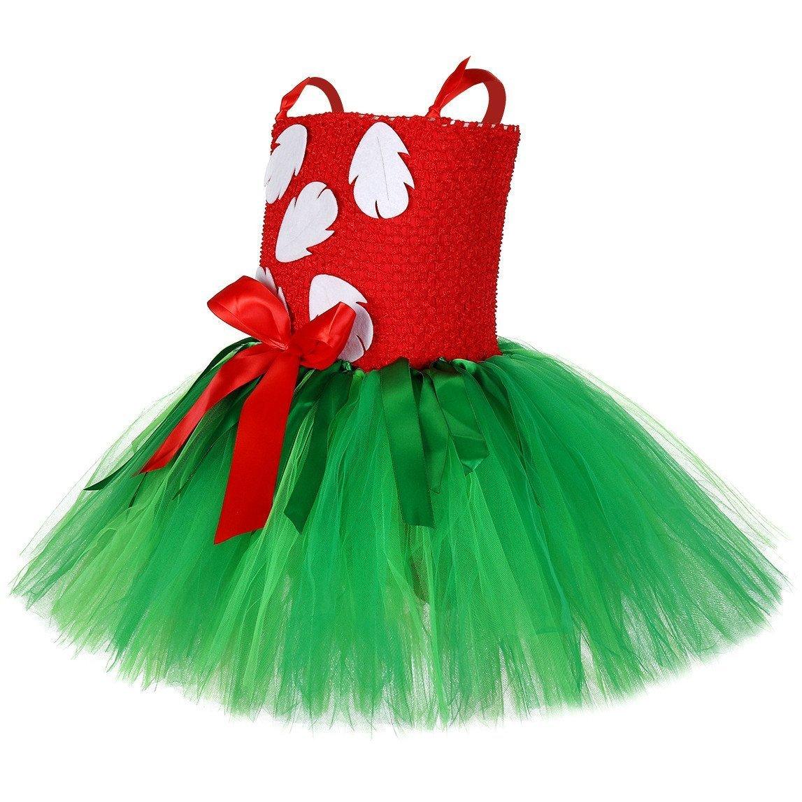 Girls Tutu Dreams Hawaii Lilo Costume with Tropical Fern Leaf Headband - Pajamasbuy