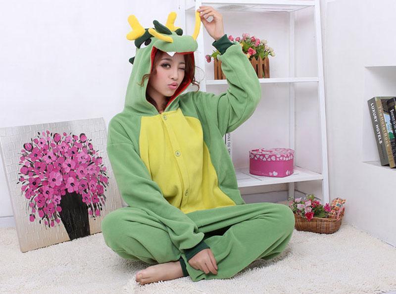 Green Dragon Onesies Hoodie Costume Kigurumi Pajamas - Pajamasbuy