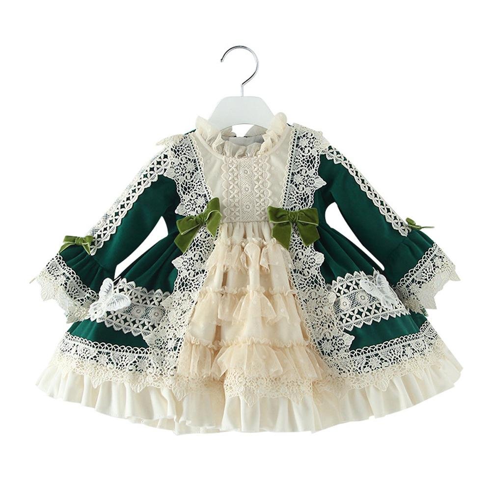 BuyGreen Girls Lolita Dress Children's Princess Dresses Velvet Tutu Skirts Costumes Party Now Cheaper With 3 - 5 Days Ship - PajamasBuy