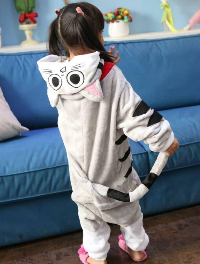 Grey Chi's Cat Kids Onesies Hoodie Costume Kigurumi Pajamas - Pajamasbuy