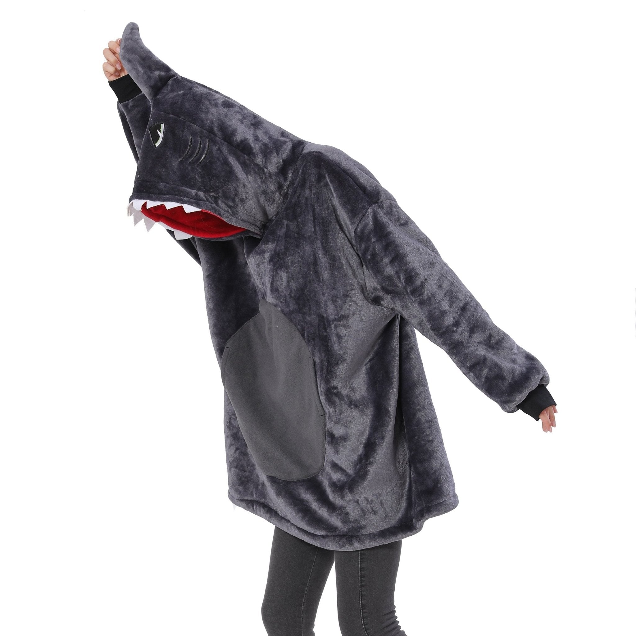 BuyGrey Shark Animals Costume Keep Warm Cozy Lazy TV Blanket Pajamas Now Cheaper With 3 - 5 Days Ship - PajamasBuy