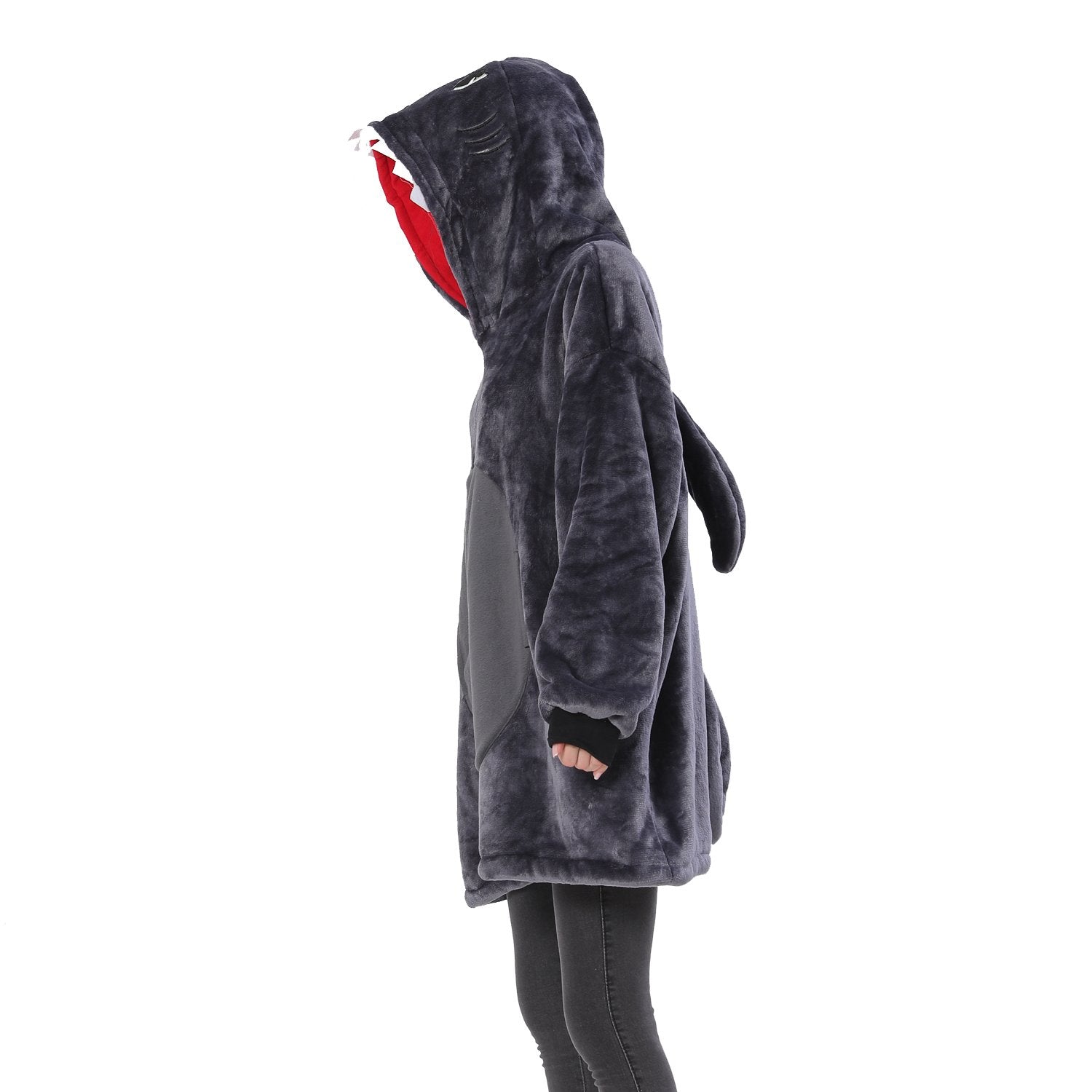 BuyGrey Shark Animals Costume Keep Warm Cozy Lazy TV Blanket Pajamas Now Cheaper With 3 - 5 Days Ship - PajamasBuy