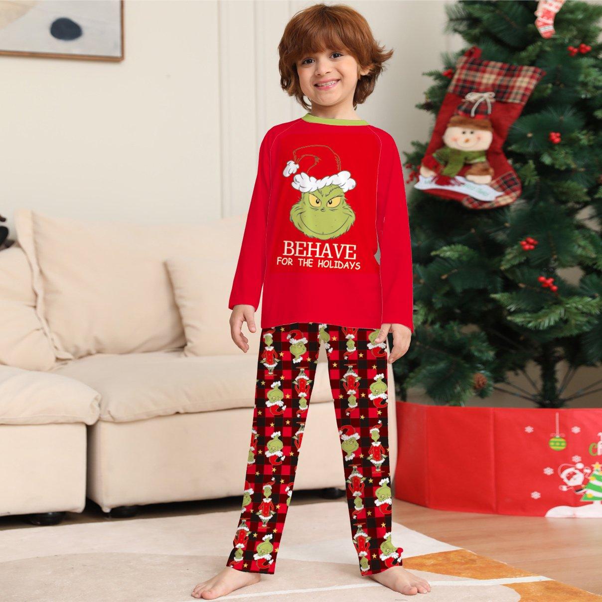 Grinch Letter Christmas Family Couples Matching Pajamas Party Sets - Pajamasbuy