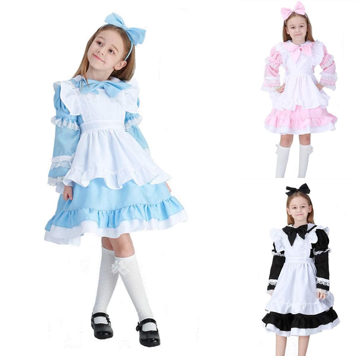 Halloween Alice Dress Girl's Princess Costume Maid Dress for kids - Pajamasbuy