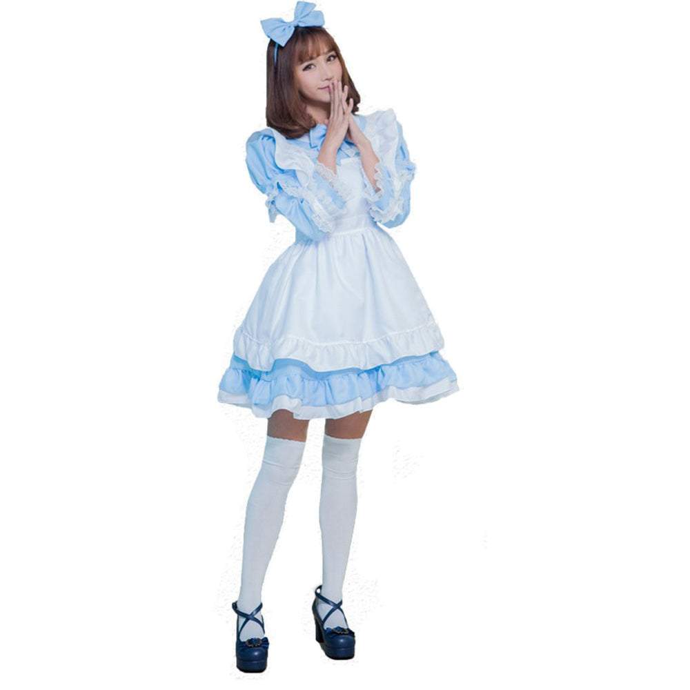 BuyHalloween Alice Dress Girl's Princess Costume Maid Dress for kids Now Cheaper With 3 - 5 Days Ship - PajamasBuy