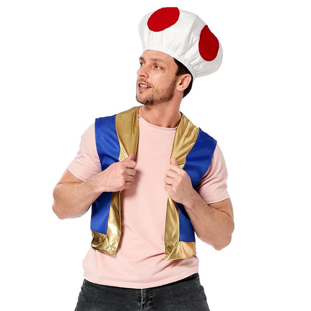 BuyHalloween Mushroom Kingdom Red Dot Mushroom Head Captain Chino Acting Prop Costume Now Cheaper With 3 - 5 Days Ship - PajamasBuy