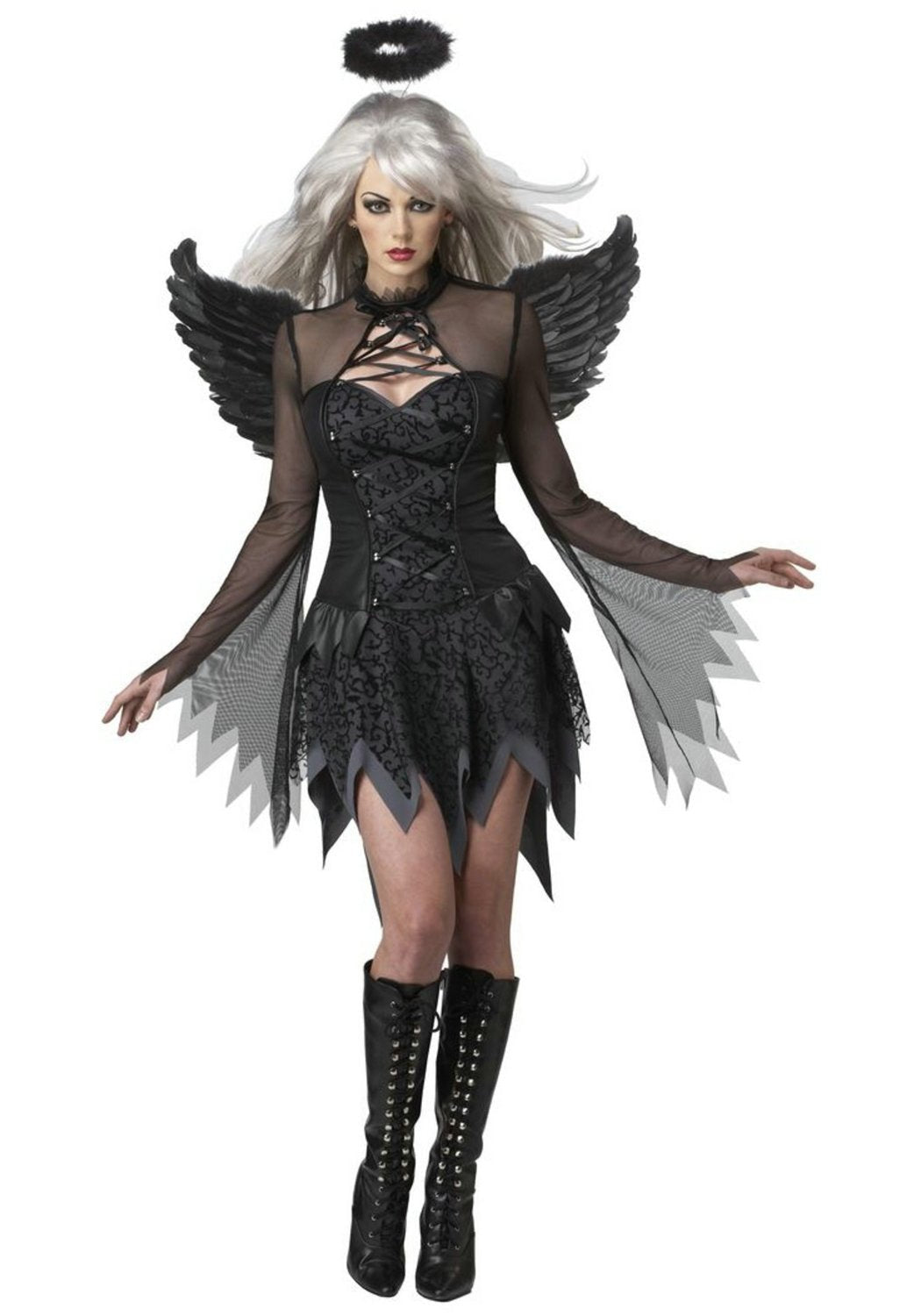 BuyHalloween Party Masquerade Black White Angel Outfits Cosplay Costume Now Cheaper With 3 - 5 Days Ship - PajamasBuy