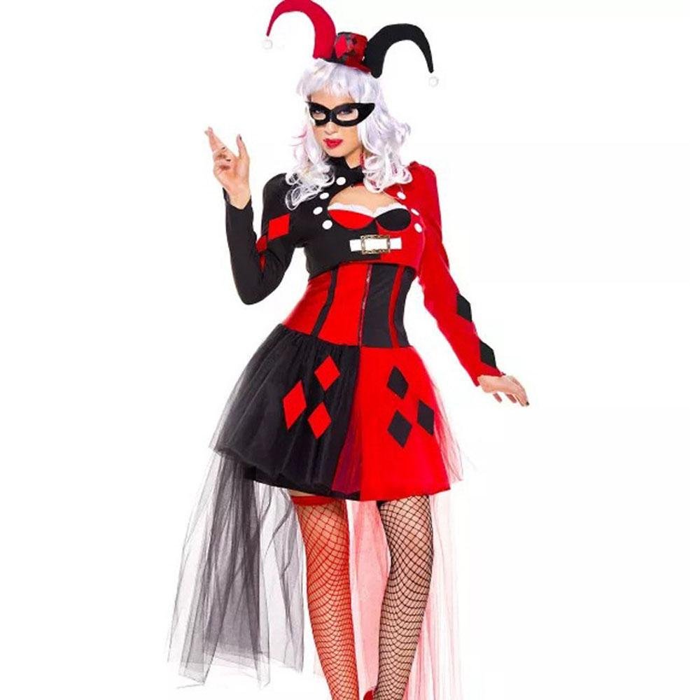 BuyHarley quinn costume Women Dress Hallloween Masquerade circus costumes Now Cheaper With 3 - 5 Days Ship - PajamasBuy