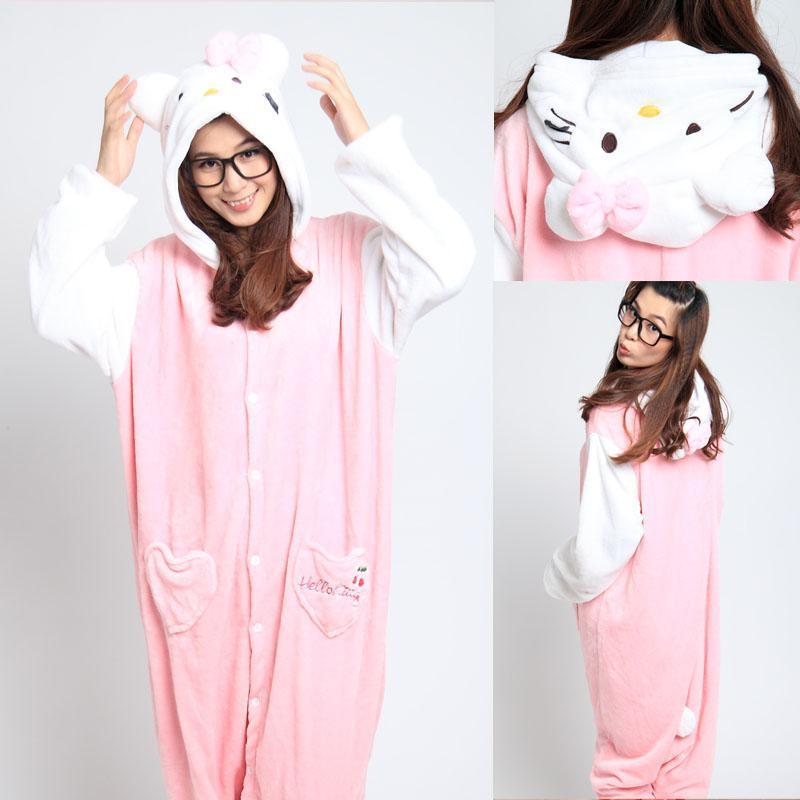 BuyHello Kitty Kigurumi Animal Onesie Hoodie Costume Pajamas Now Cheaper With 3 - 5 Days Ship - PajamasBuy