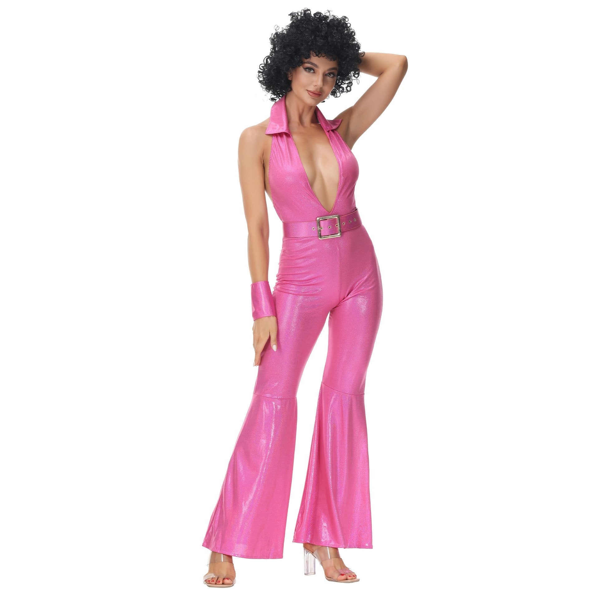 BuyHip Hop Rock Hippie 70s Costumes Fancy Dress Cosplay Halloween Outfit Jumpsuit Female Now Cheaper With 3 - 5 Days Ship - PajamasBuy