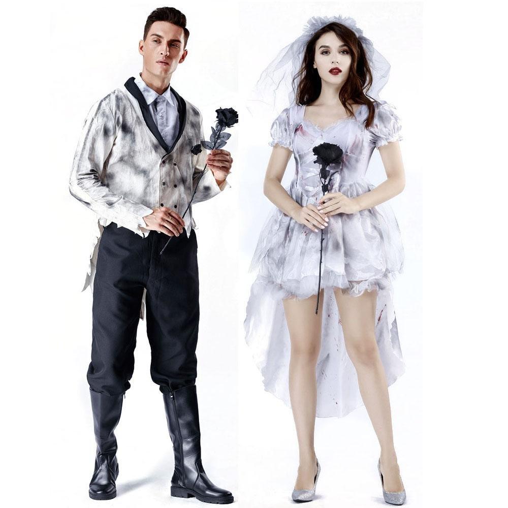 Horror Ghost Bride Couples Costume Halloween Outfits Cosplay Party Carnival - Pajamasbuy