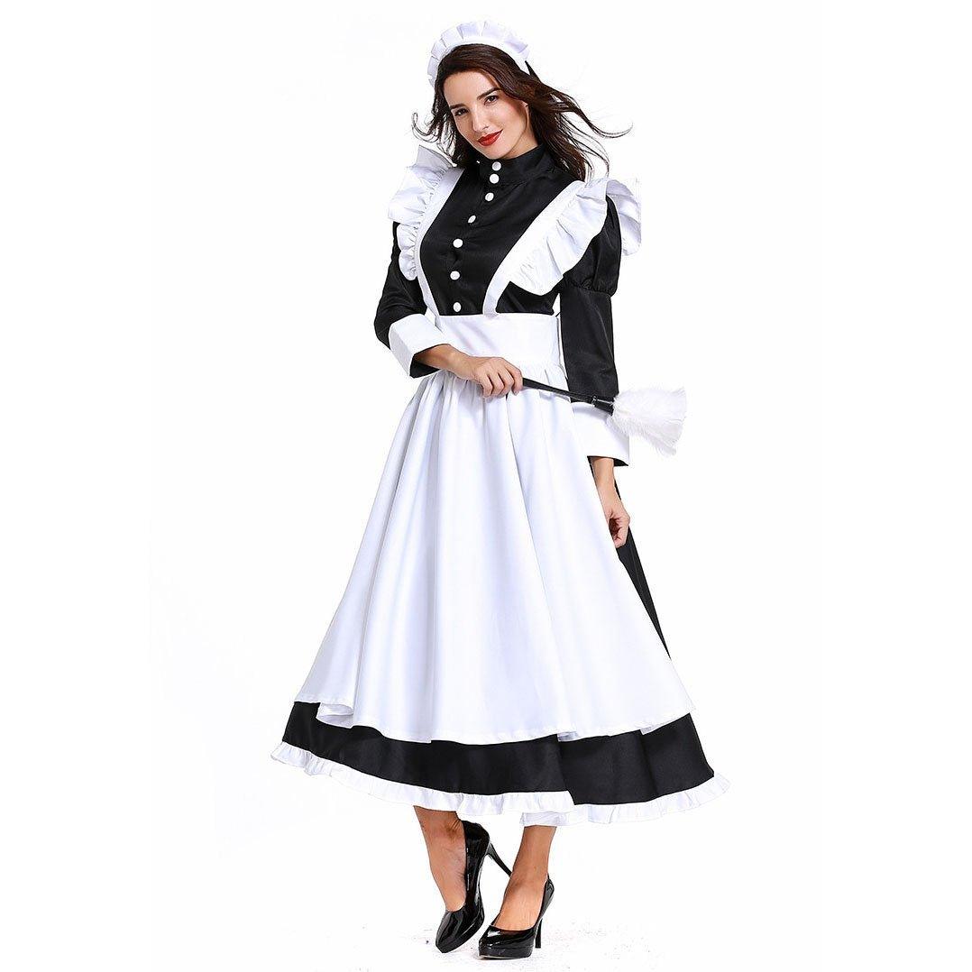 Housekeeper French maid costume German maid costume black and white long skirt unisex - Pajamasbuy