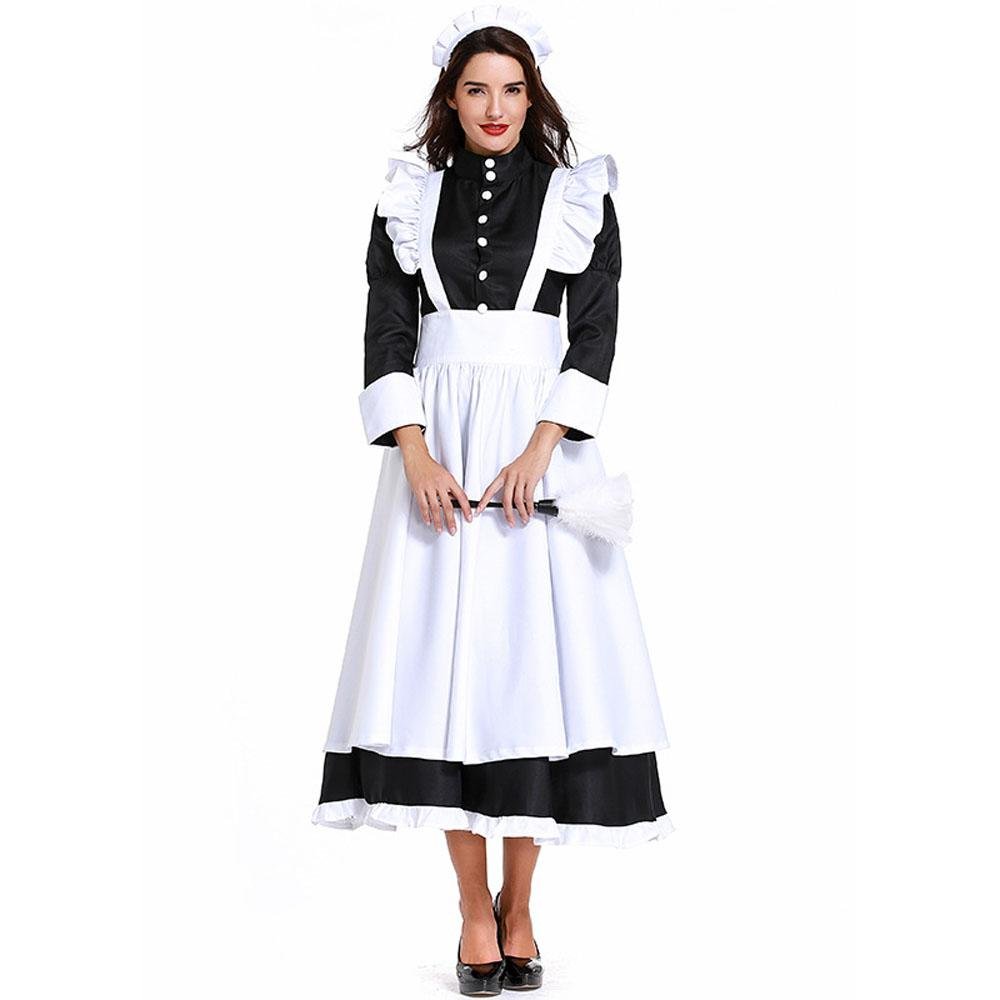 BuyHousekeeper French maid costume German maid costume black and white long skirt unisex Now Cheaper With 3 - 5 Days Ship - PajamasBuy