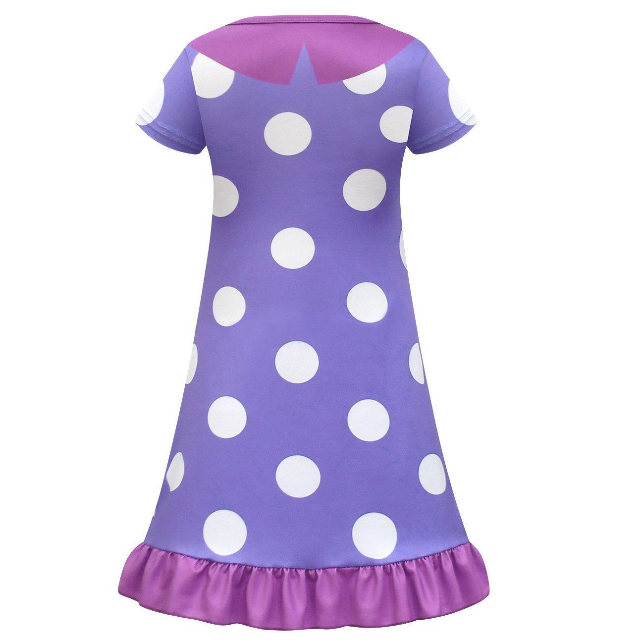 Inside Out Cosplay Costume Ruffle Nightgown for Girls Kids' Homewear Dress with Bag - Pajamasbuy