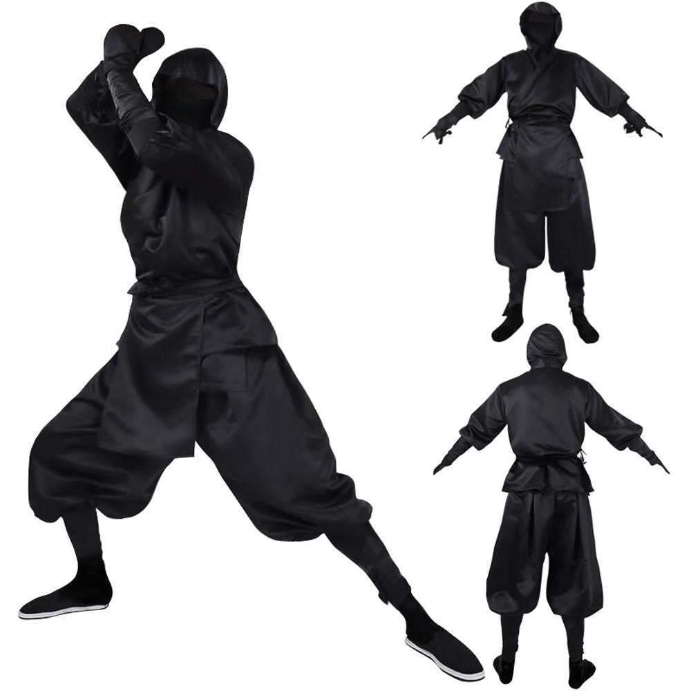 Japanese Ninja Bushido Cosplay Costume with Hood Socks Halloween Outfit Set Dress Up For Men - Pajamasbuy