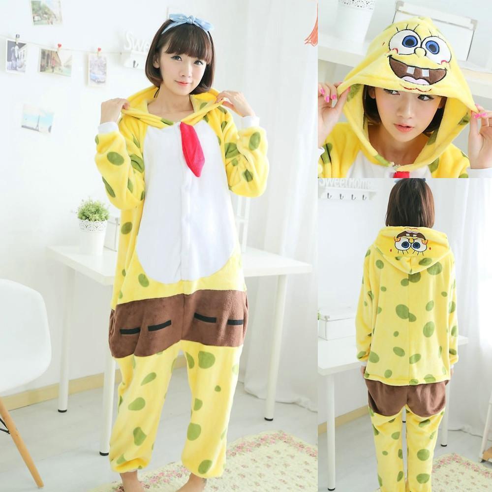 JP Anime Sponge Bob Kigurumi Onesie Pajamas Costume - Pajamasbuy