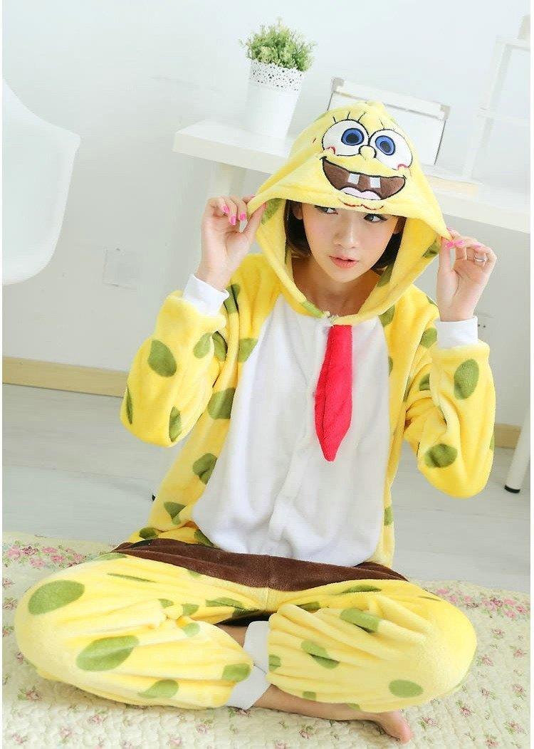 JP Anime Sponge Bob Kigurumi Onesie Pajamas Costume - Pajamasbuy