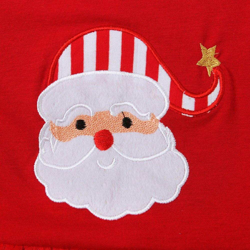 Christmas Santa Claus Long-sleeved Striped Trousers Two Piece Suit for Girls