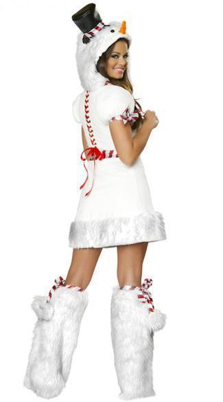 White Snowman Costume Woman Dress Halloween Christmas Party Wear