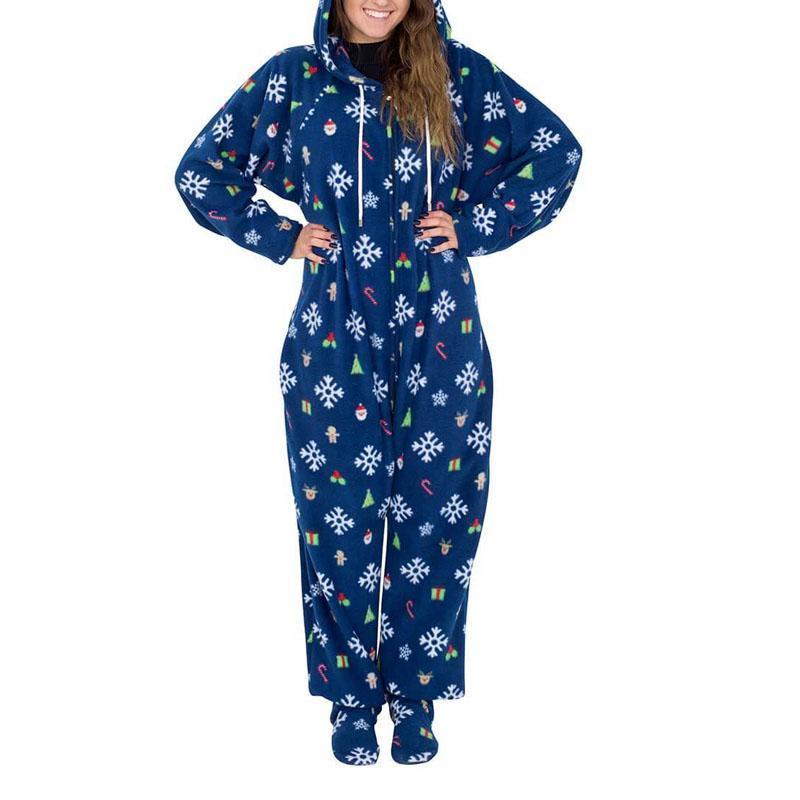 Humping Reindeer Elk Balls Ugly Christmas Lazy Black Pajama Suit with Hood pajamas for women