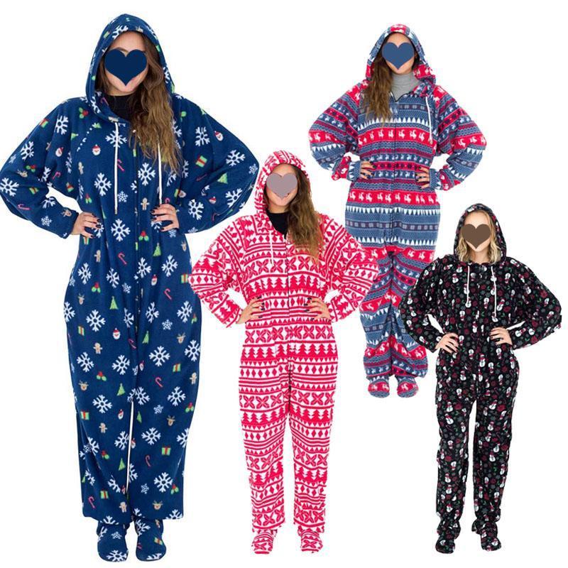 Humping Reindeer Elk Balls Ugly Christmas Lazy Black Pajama Suit with Hood pajamas for women