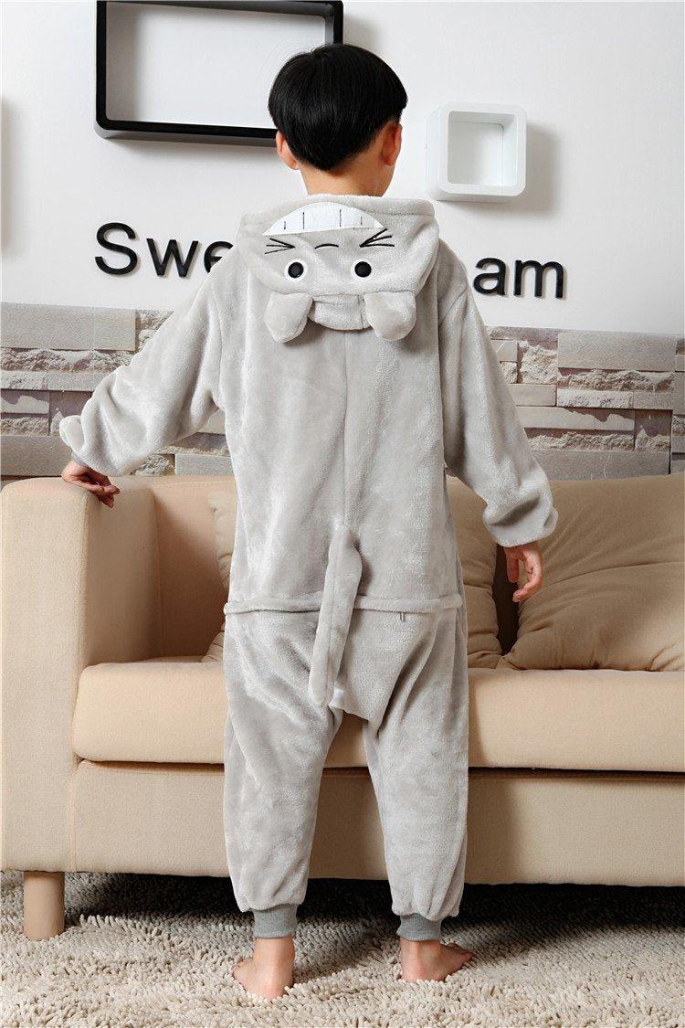 Kid Grey Totoro Kids Onesies Pajamas Winter Kigurumi Costume - Pajamasbuy