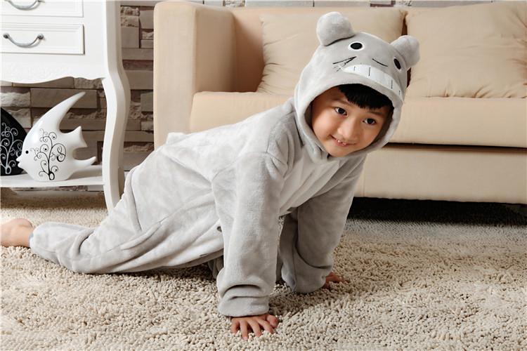 Kid Grey Totoro Kids Onesies Pajamas Winter Kigurumi Costume - Pajamasbuy