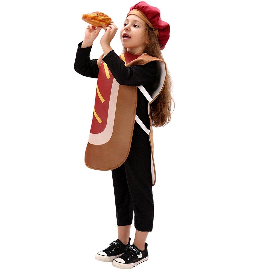 Kids Bun Hot Dog Onesie Funny Novelty Halloween Cosplay Party Costume - Pajamasbuy