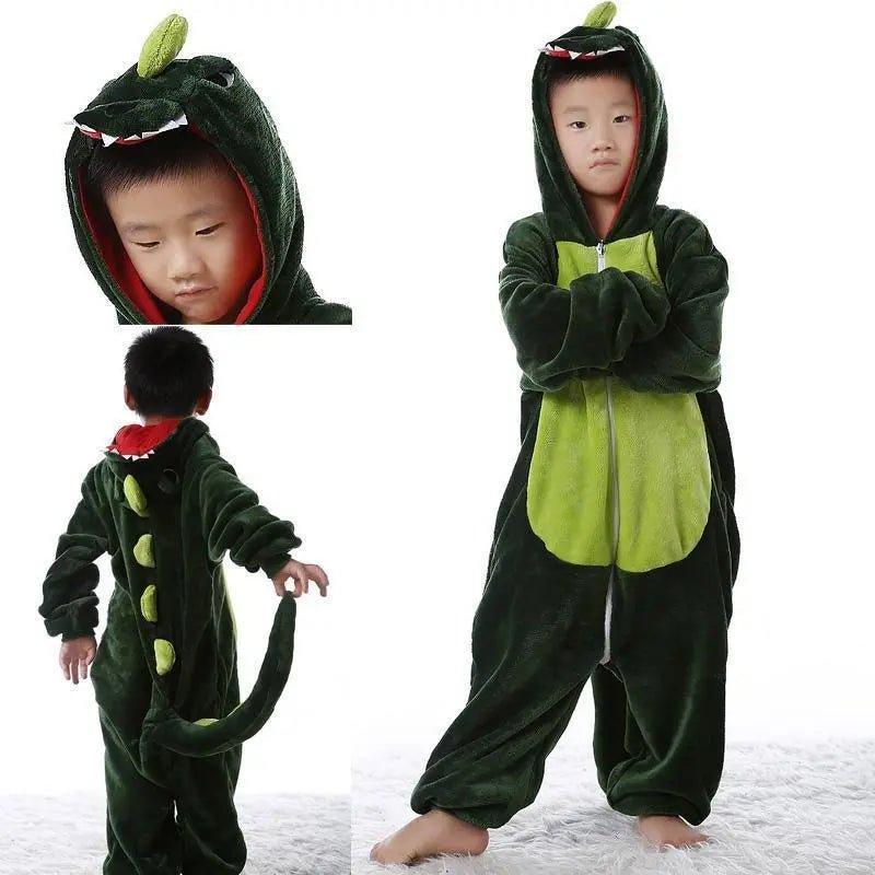 Kids Onesies Hoodie Dinosaur Animal Pajamas Kigurumi Costume - Pajamasbuy