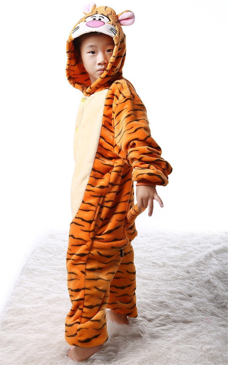 BuyKids Onesies Hoodie Tigger Animal Pajamas Kigurumi Costume Now Cheaper With 3 - 5 Days Ship - PajamasBuy