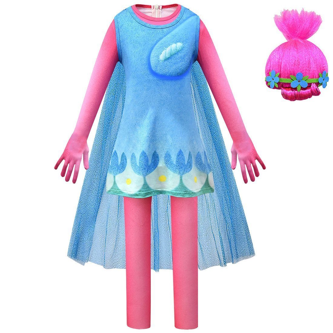 BuyKids Trolls 2 Cosplay Zentai Suit Costume Children Jumpsuit Bodysuit Outfits vest Dress Now Cheaper With 3 - 5 Days Ship - PajamasBuy