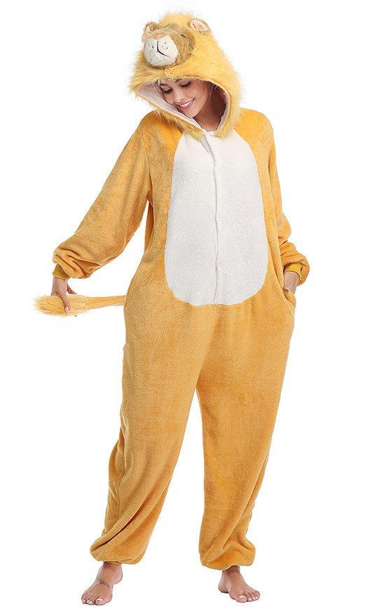 BuyLion Animal Kigurumi Onesies For Adult Costume Pajamas Now Cheaper With 3 - 5 Days Ship - PajamasBuy