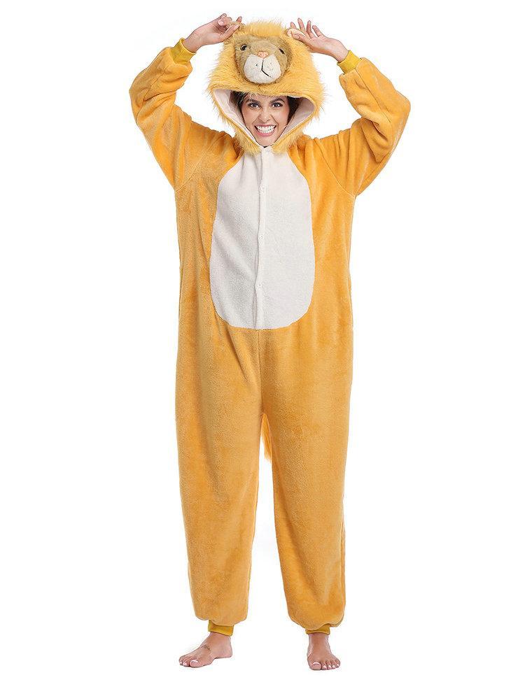 BuyLion Animal Kigurumi Onesies For Adult Costume Pajamas Now Cheaper With 3 - 5 Days Ship - PajamasBuy