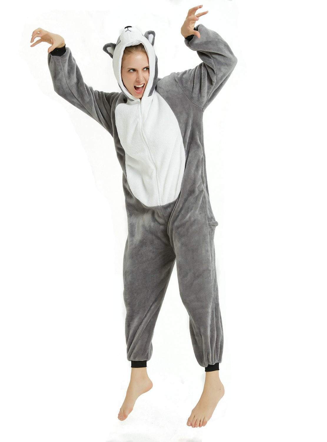 BuyLong - haired Husky Dog Kigurumi Onesies Pajamas Costume Now Cheaper With 3 - 5 Days Ship - PajamasBuy