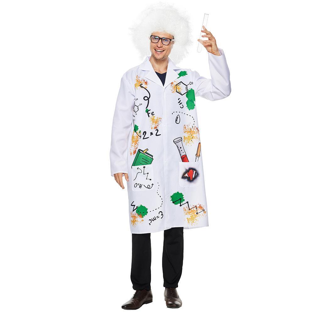 Mad Scientist Coat with Wig Halloween carnival costume for Adult - Pajamasbuy