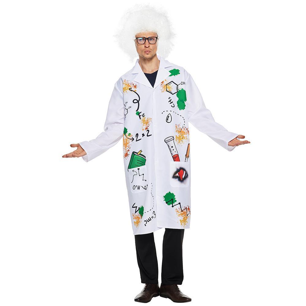 Mad Scientist Coat with Wig Halloween carnival costume for Adult - Pajamasbuy