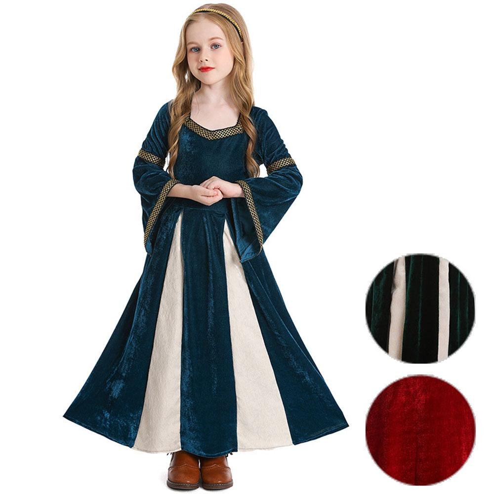 Buymedieval fancy dress Costume Girls Children long dress with trumpet sleeves Now Cheaper With 3 - 5 Days Ship - PajamasBuy