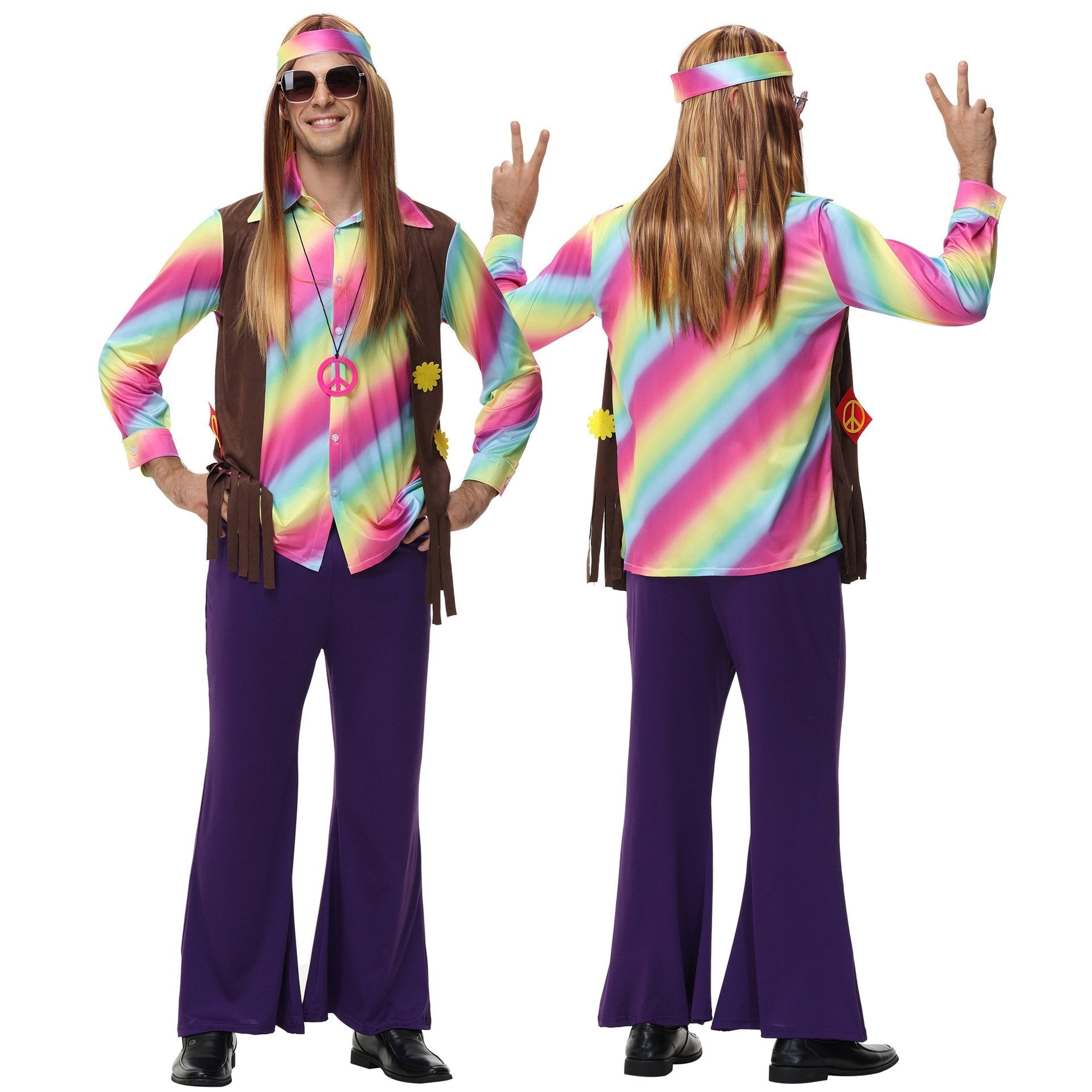 Buymen's 70s disco hippie costume music festival rock dance party Now Cheaper With 3 - 5 Days Ship - PajamasBuy